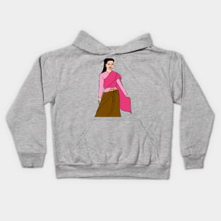 Thai Traditional Dress - Empowered Woman Kids Hoodie